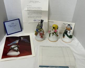 Peter Barrett Authenticated Franklin Porcelain Bird Sculptures Limited Edition 1981 Set of 3