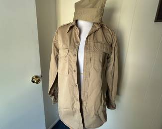 Beige Military Shirts and Hat