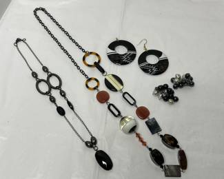 Elegant Multi-Layered Statement Necklaces and Earrings Set
