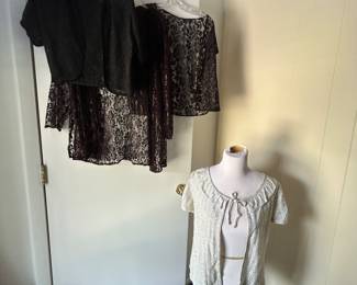 Set of Elegant Lace Shrugs and Knit Top