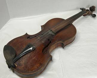 Antique Wooden Violin with Distressed Finish