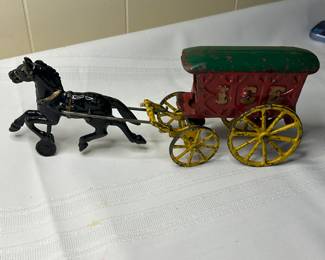 Antique Cast Iron Horse Drawn Ice Truck