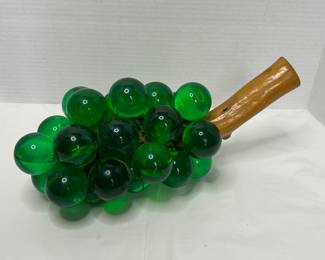 Seven Different Clusters of Mid-Century Modern Lucite and Alabaster Grapes. Colors Include Red, Orange, Yellow, Green and Cream
