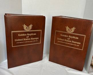 Golden Replicas of United States Stamps Collectible Albums With and Without Stamps