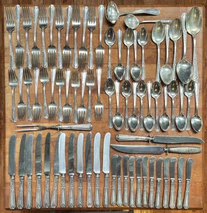 001 Antique LOUIS XIV Sterling Silver Flatware by Towle