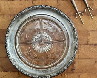 Sterling Silver Repousse Relish Dish Picks
