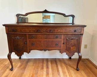 010 Antique Buffet Cabinet W Cabriole Legs