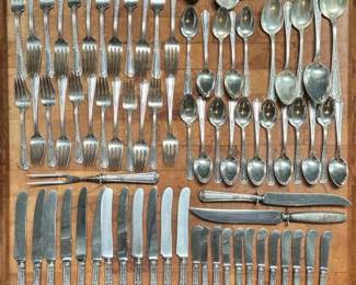 001 Antique LOUIS XIV Sterling Silver Flatware by Towle