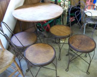 Vintage Wrought Iron Ice Cream Parlor Set