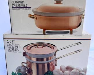 45 CopperandCeramicDoubleBoilerandCasseroleDish