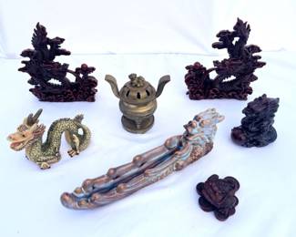 74 DragonsLotFeaturingIncenseBurnersandResinStatues