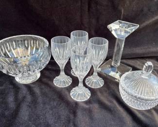 8 WaterfordBowlsOlegCassiniCandleHolderandMikasaCrystalLot