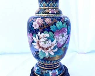 54 ColorfulCloisonnFloralVase