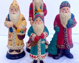 78 HandPaintedChalkwareSantaClausFigurines