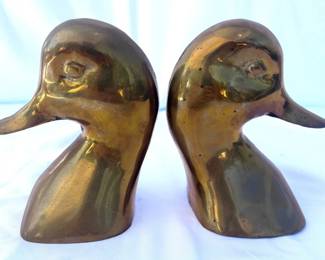 49 VintageBrassDuckBookEnds