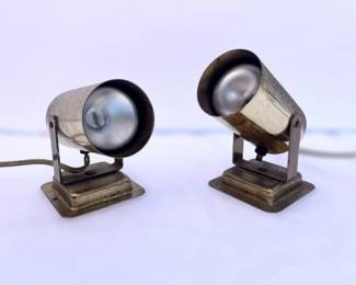 14 MidCenturySmallBrassGoldToneMetalSwivelMinimalistStyleLights