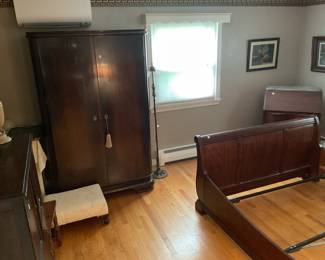 Wardrobe, Sleigh Bed, Prints, Charcoal Sketch