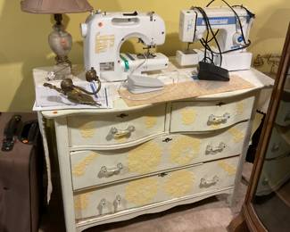 Brother Sewing Machine, Shabby Chic Country House Painted Bureau