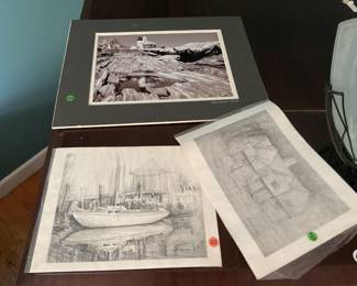 Allan Hawkes Lithographs, Real Photo of Lighthouse