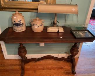 Salmon Falls Pottery, Desk Lamp, Vintage Photo