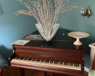 Chickering Baby Grand Piano, Modern Art Vase