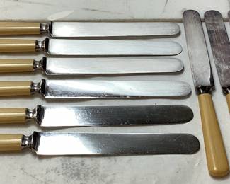 (10) J. RUSSELL & CO BAKELITE HANDLED FLATWARE