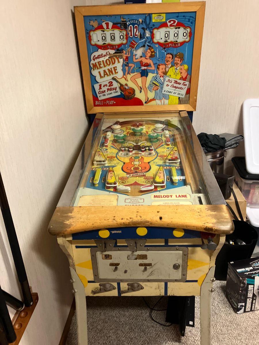 Melody Lane flipper pinball machine, D. Gottlieb