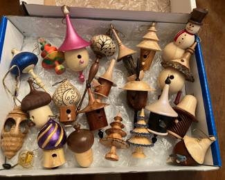 Dennis Liggett turned aspen ornaments