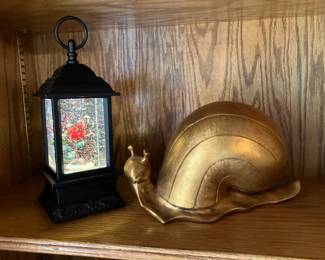 Snowglobe w cardinal, Anthony California gilded snail