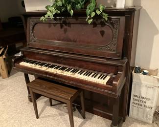 Old upright grand piano