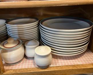 Large set of Pfaltzgraff "Juniper" stoneware dinnerware
