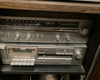 Fisher receiver, model RS-90; Fisher stereo cassette deck, CR-100