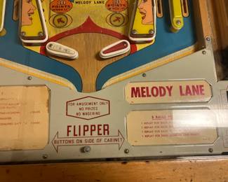 Right hand corner of pinball machine