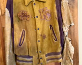Vintage letter jacket with great felt patches/emblems