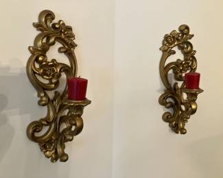 Pair of mid-century sorocco wood candle holders