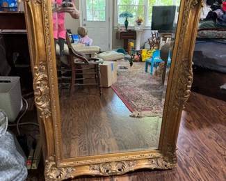 Large Ornate Gilded Rectangular Mirror