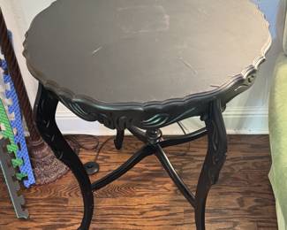 Black Painted Round Wooden Side Table