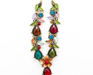 Flower Statement Multi Color Necklace
