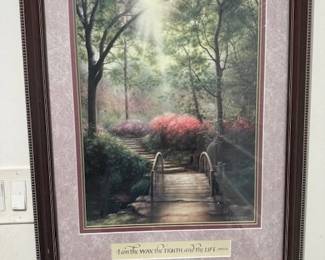 Framed Art Print of Forest Path with Quote