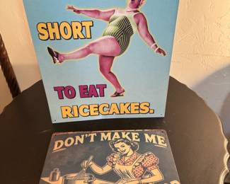 Two Humorous Vintage-Style Novelty Signs