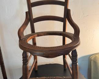 Antique Wooden Chair Frame with Missing Seat
