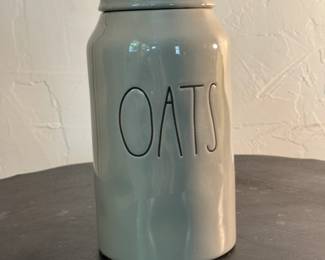 Glazed Ceramic Oats Container with Lid
