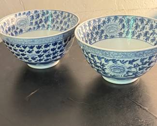 Blue and White China Bowls