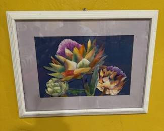 Framed Art Print of Flowers with White Frame