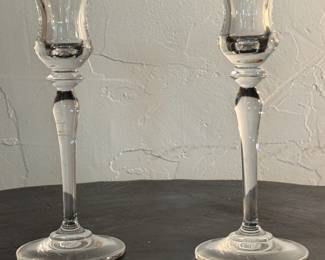 Clear Glass Stemmed Glasses with Gold Rims