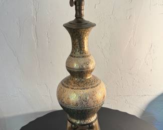 Vintage Swirl Cloisonné Lamp w/ Base
