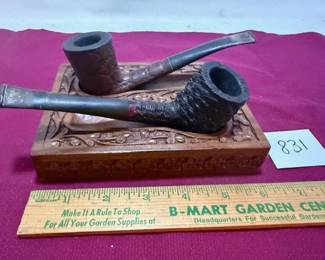 Alligator Pipe, ASCOT Italy Briar & Pipe Holder