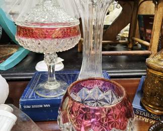 Cranberry Glass, Swung Vase