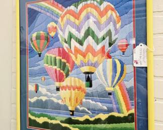 Embroidered Crewel Hot Air Balloons