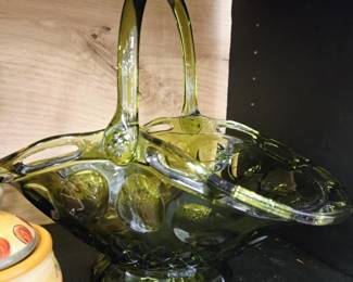 Green Glass Basket